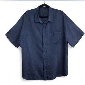 Vince Dark Blue Casual Button Down Shirt